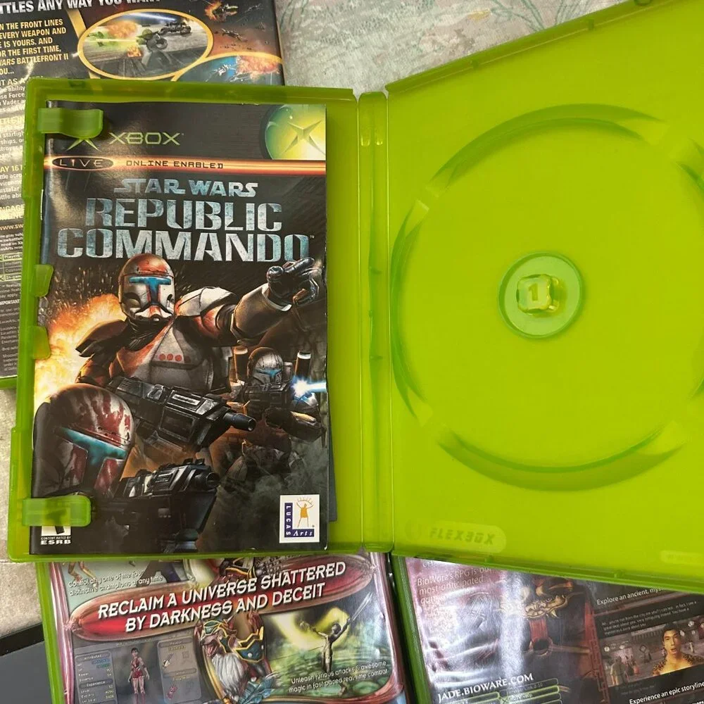 Lot of 4 Xbox Cases Star Wars: Battlefront II Republic Commando Sudeki Jade Empi